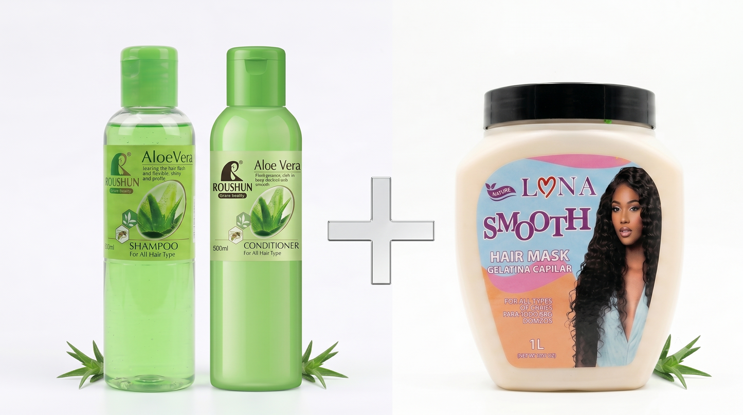 Trio Shampoo and conditioner aloe vera + hair mask smooth