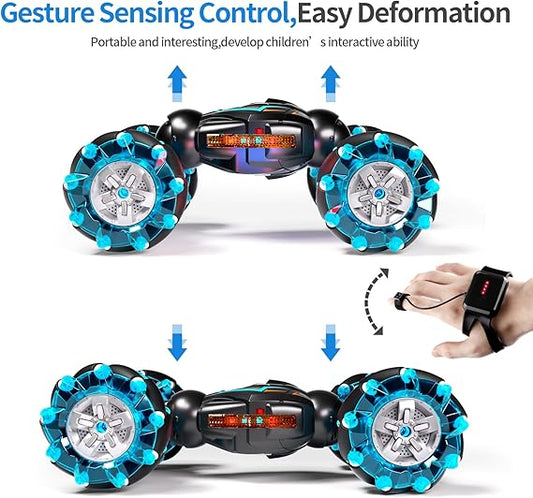 سيارة أكروبات 4WD بتحكّم بالإيماءة 360° | 4WD Stunt RC Car – Gesture Sensor, Lights & Music