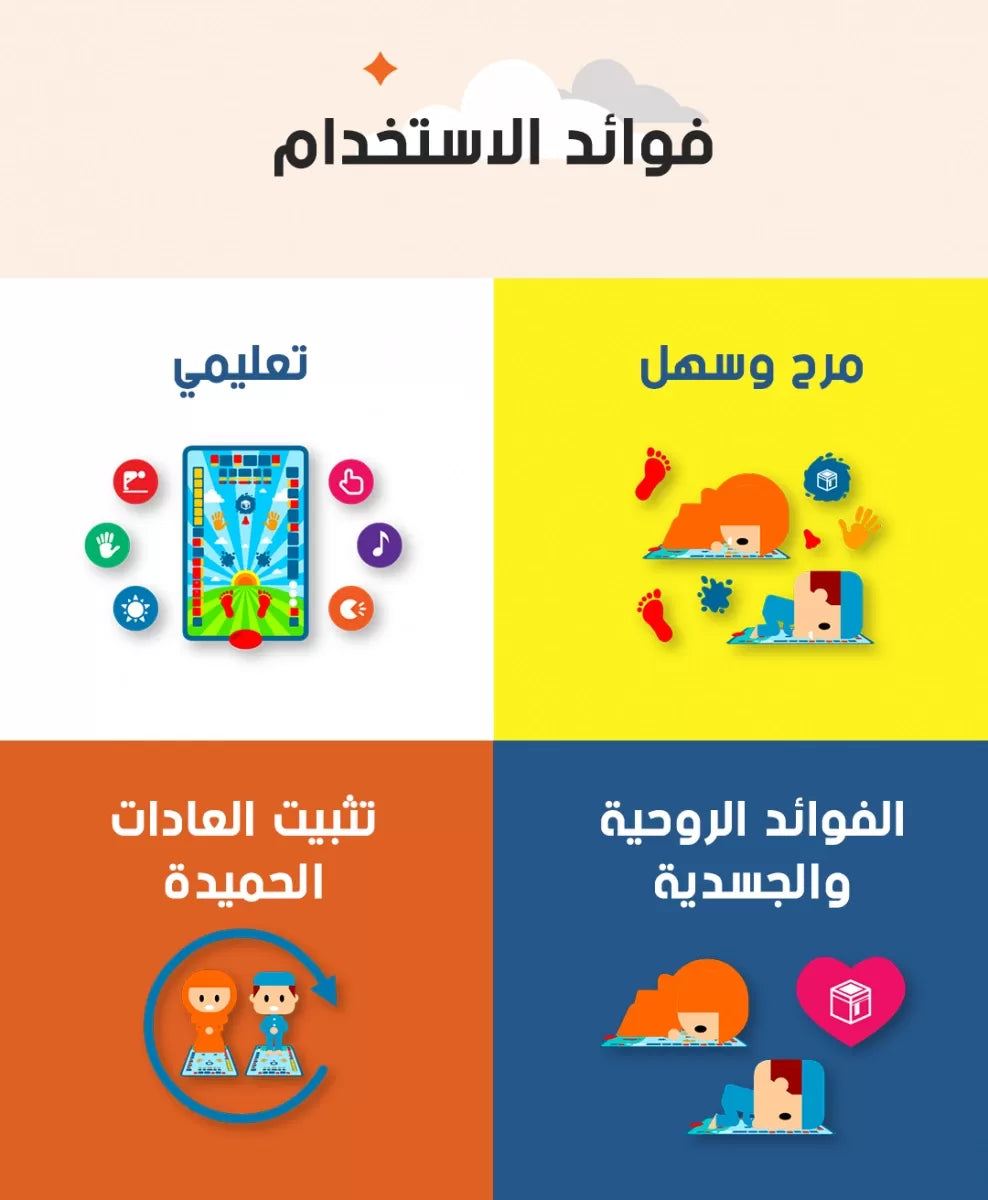 سجادة لتعليم الأطفال الصلاة وتشجيعهم بطريقة مبتكرة