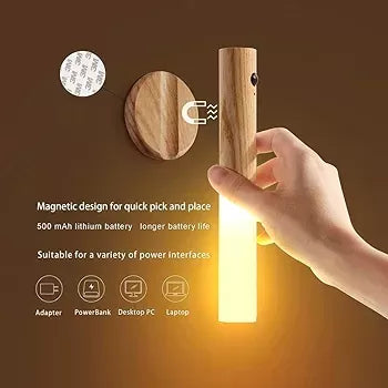 مصباح حائط LED ذكي بتصميم عصا قابل لاعادة الشحن
