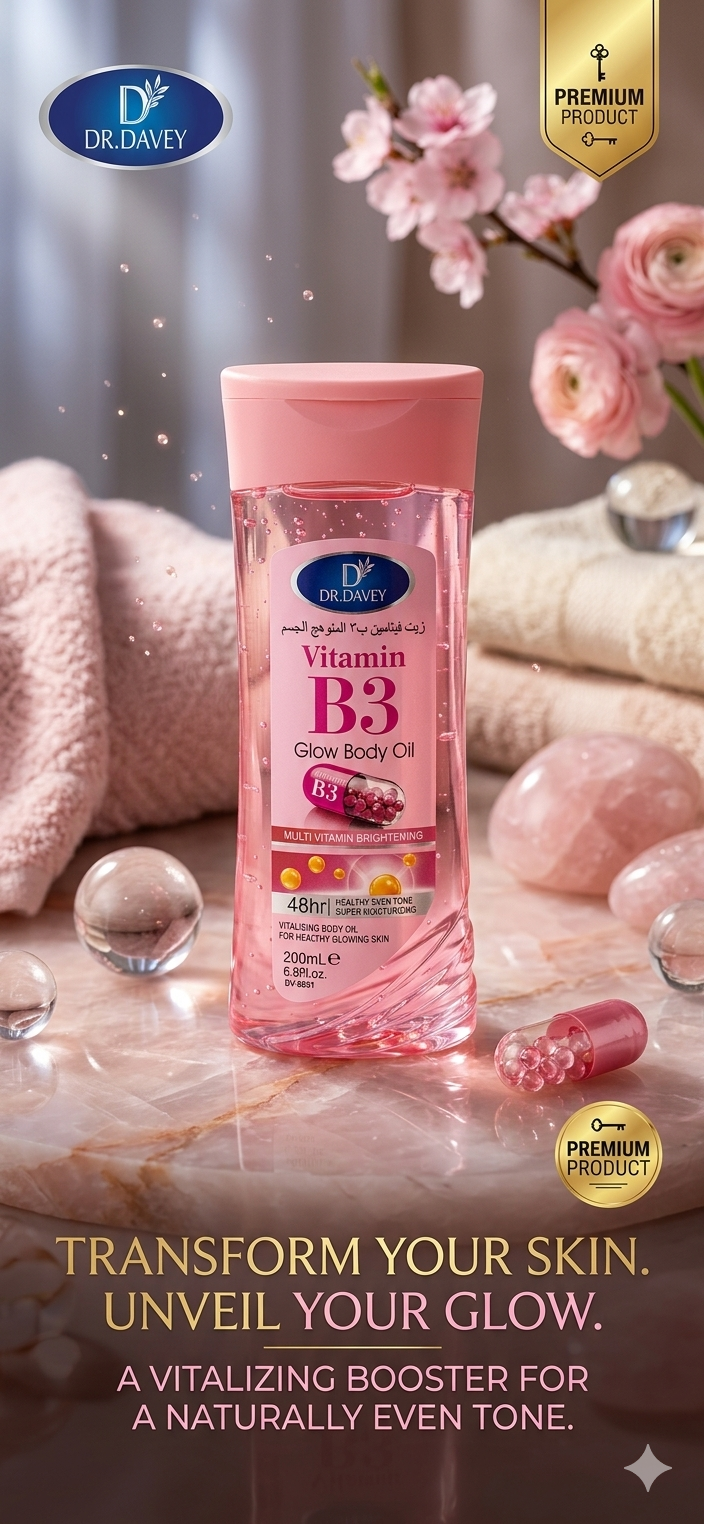 Glow body oil vitamin B3