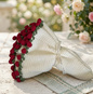 Handmade crochet table cover round beautiful flower bouquet