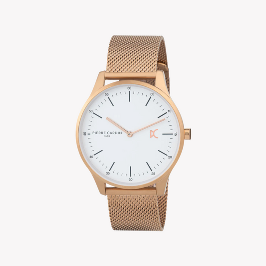 Pierre Cardin Men's Rose Gold Watch, Silver Dial | Cba.4013