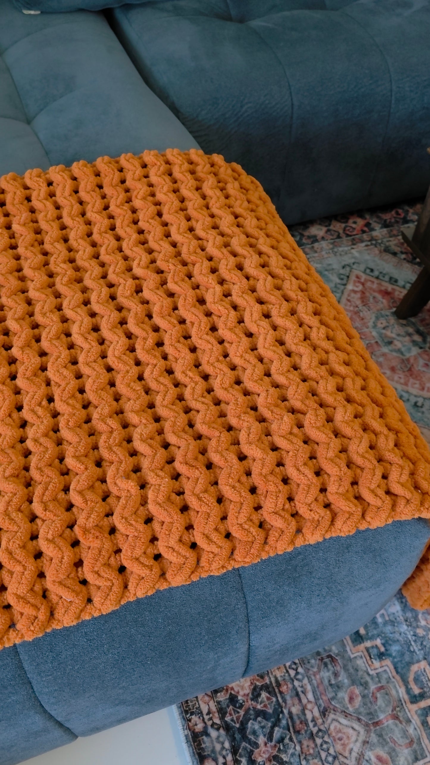 Cozy Handmade Chunky Wool Blanket