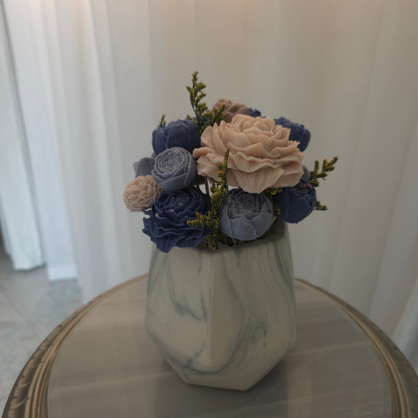ABAQ Scented Handmade Flower Candles Vase – No Wicks