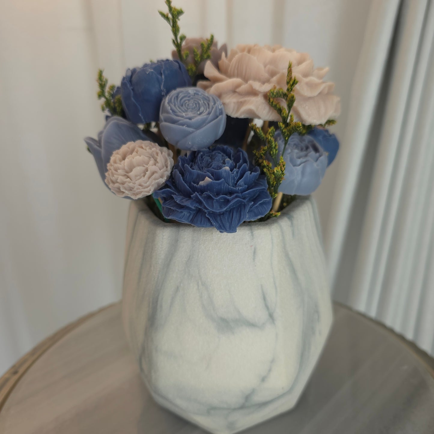 ABAQ Scented Handmade Flower Candles Vase – No Wicks