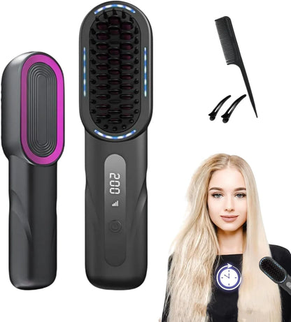 Rechargeable Straight Hair Comb with Ceramic Heating