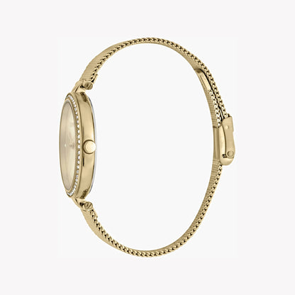 Esprit Women's Gold Stainless Steel Watch, Champagne Dial | Es1l215m0035