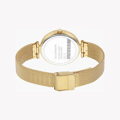 Esprit Women's Gold Stainless Steel Watch, Champagne Dial | Es1l215m0035