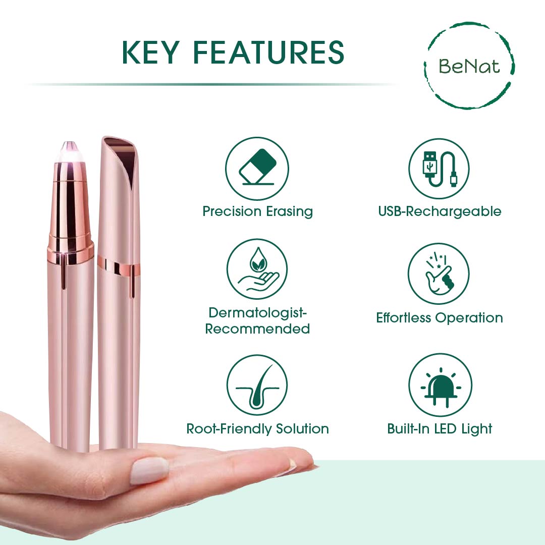 The Effortless Beauty Kit -Facial Hair Remover, Eyebrow Trimmer & Heated Eyelash Curler Set-3
