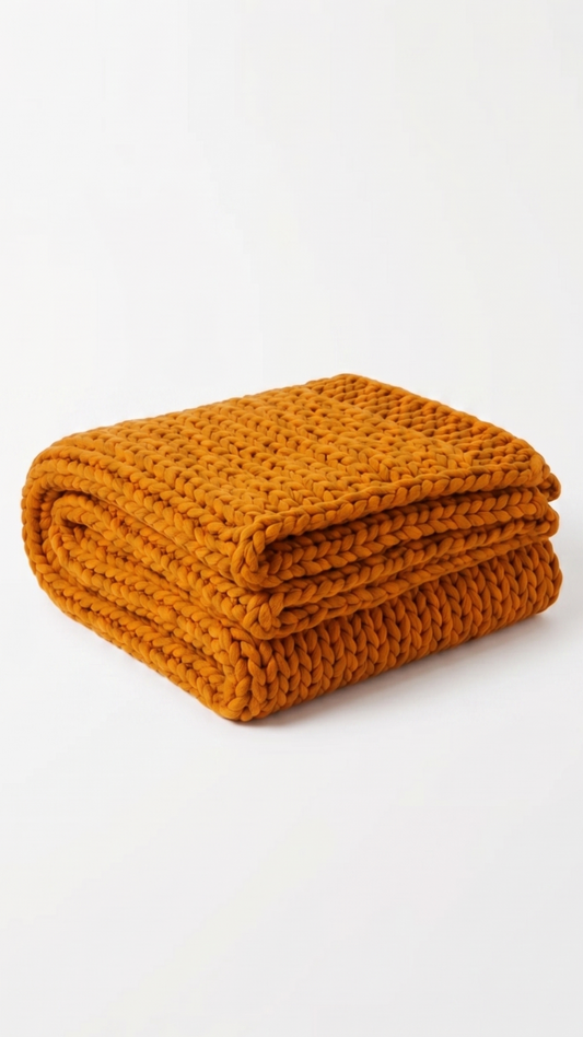Cozy Handmade Chunky Wool Blanket