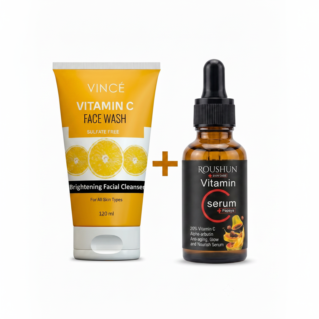 Combo vitamin C face wash + vitamin c serum