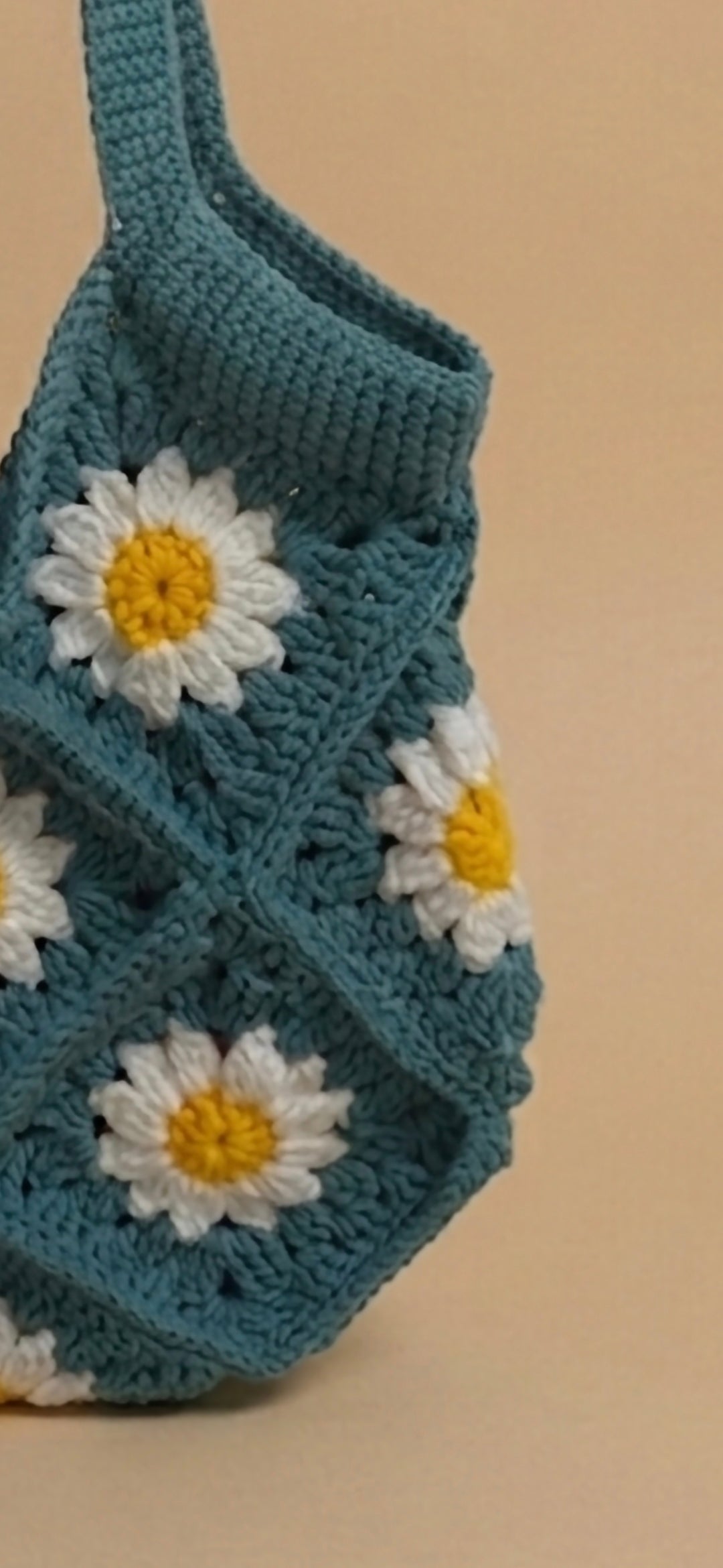 Handmade crochet handbag with flowers cute elegance