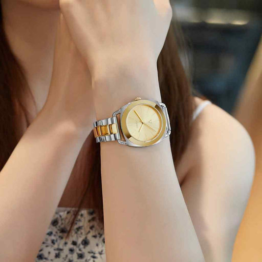 Trnda Women's Stainless Steel Watch, Silver-Gold Band | Trn-35.8-1