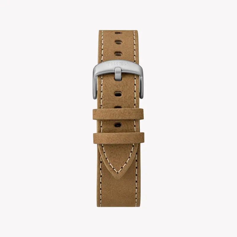 Timex Men's Tan Leather Watch, White Dial | Tw2r64100