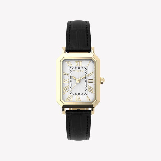Timex Women's Gold-Tone, Black Leather | TW2Y71900