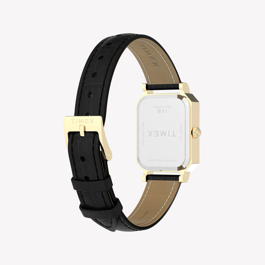 Timex Women's Gold-Tone, Black Leather | TW2Y71900-1
