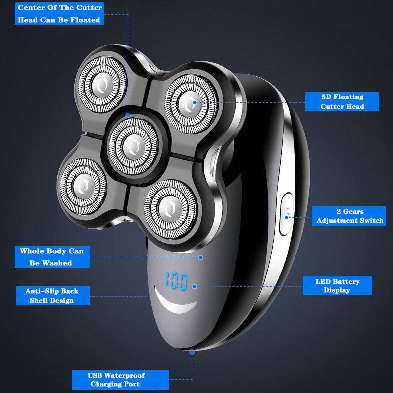 Waterproof Electric Head Shaver
