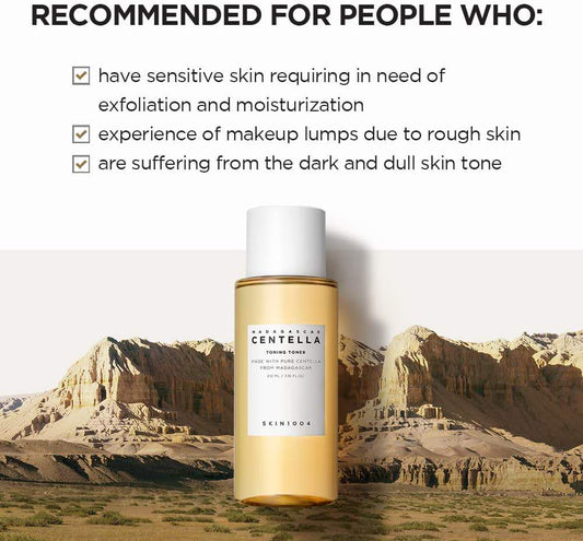 Centella Asiatica Toning Toner 13.52 Fluid Ounce(Renewal) Ingredients From The Nature Madagascar Pure Mild Toner For All Skin Type