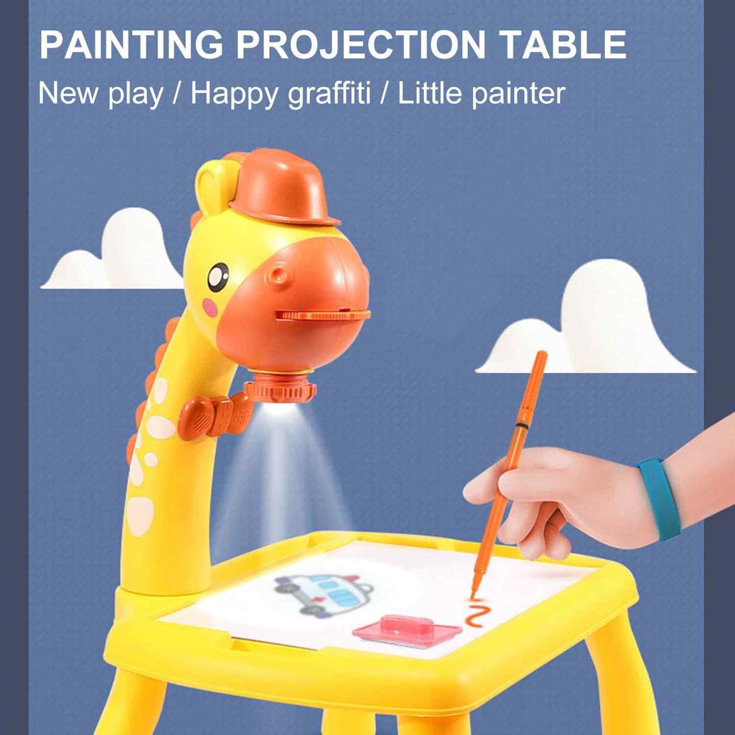 Projection Painting Multifunctional Drawing Board Game 201-1B Yellow