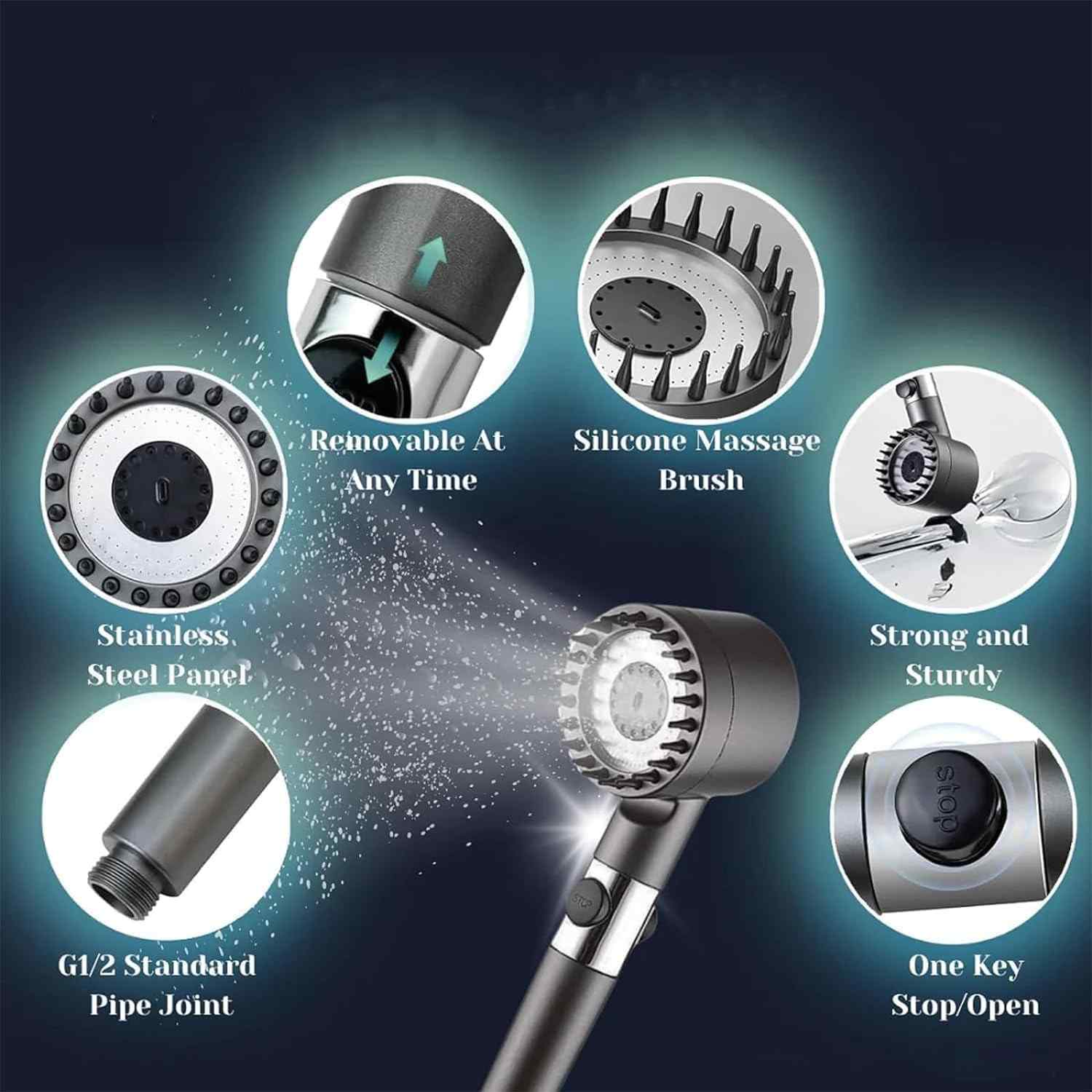 Multifunctional Scalp Massage Shower Head