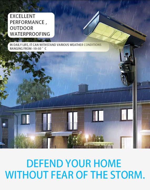 V380 Solar Light With 4g Dual Lens Camera