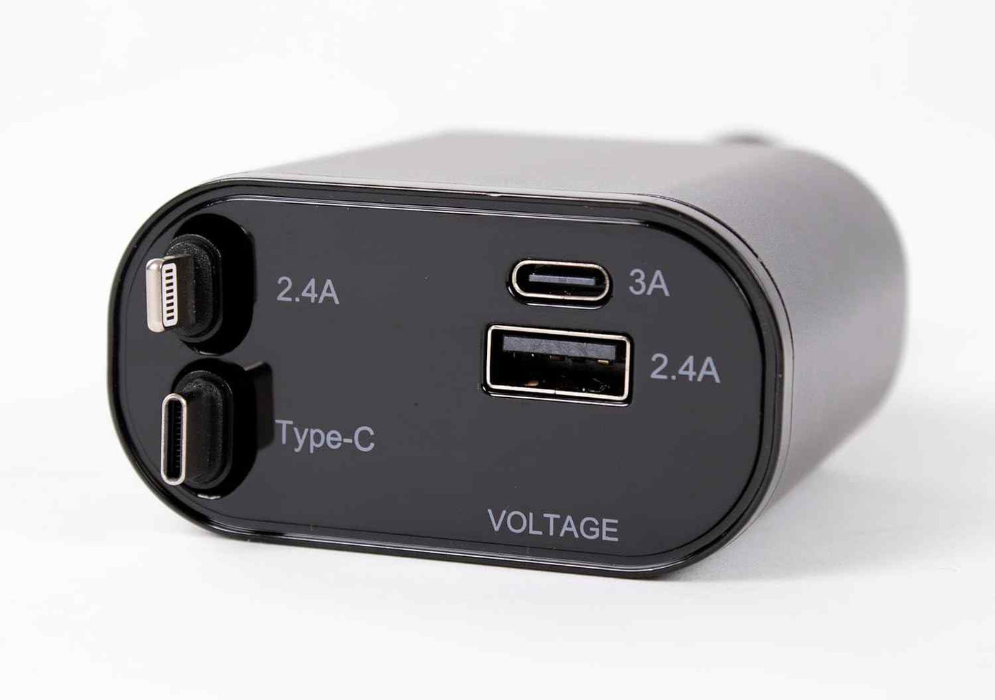 4 Fast Charging Ports with 80cm Retractable Cables