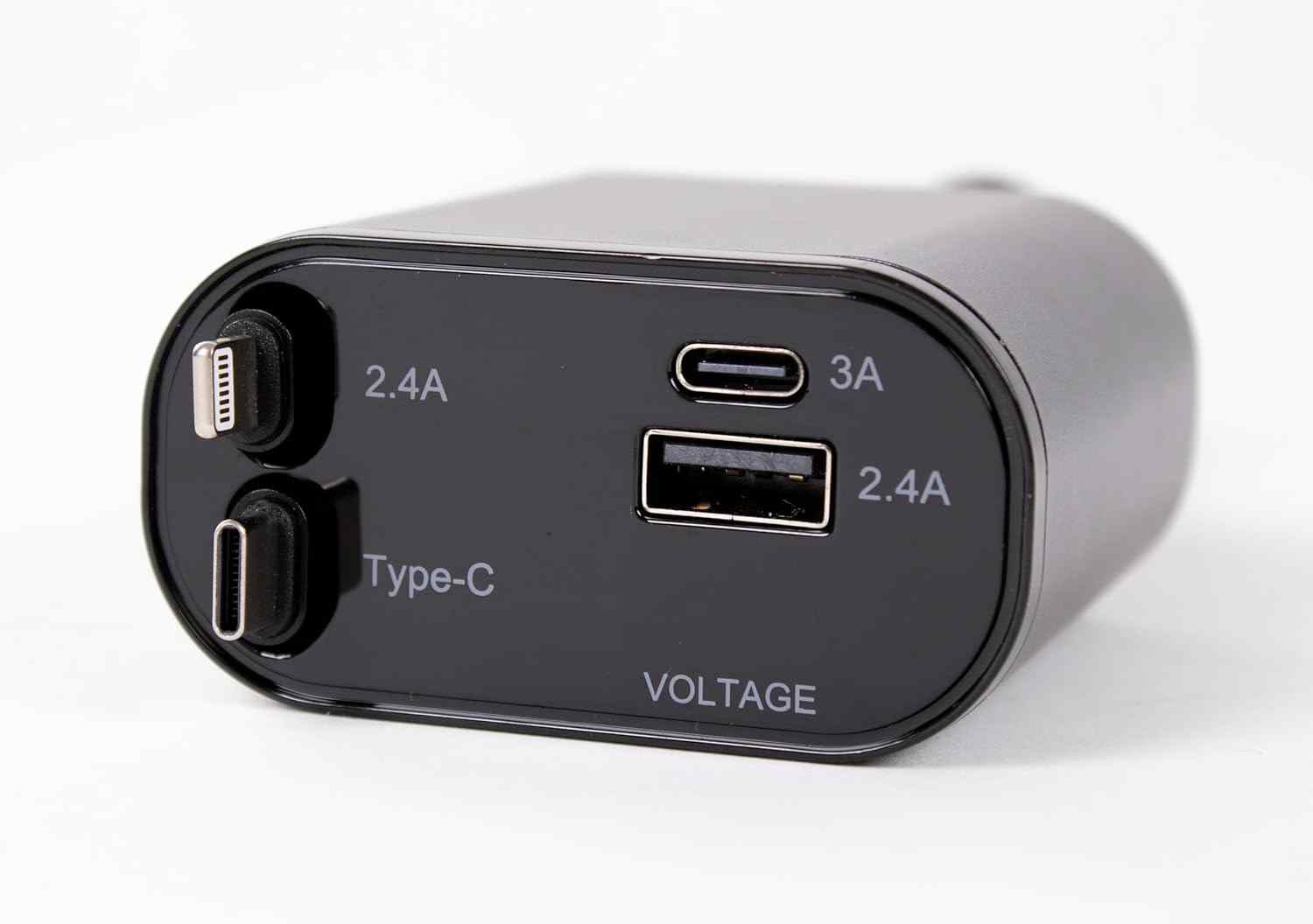 4 Fast Charging Ports with 80cm Retractable Cables