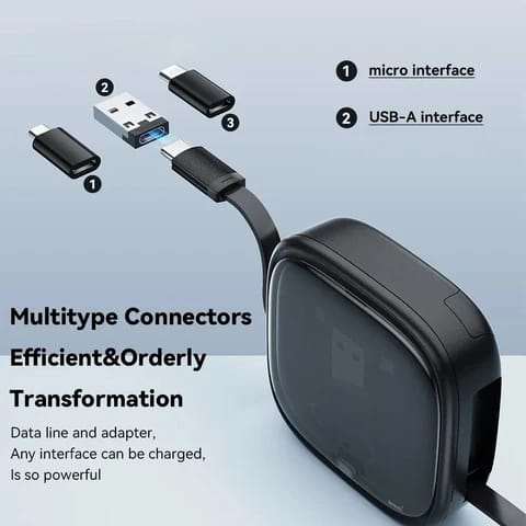 Customized Design 3 in 1 Retractable Charging Cable USB C to USB Adapter OTG Kit with Data Transfer Card Slot Phone Holder