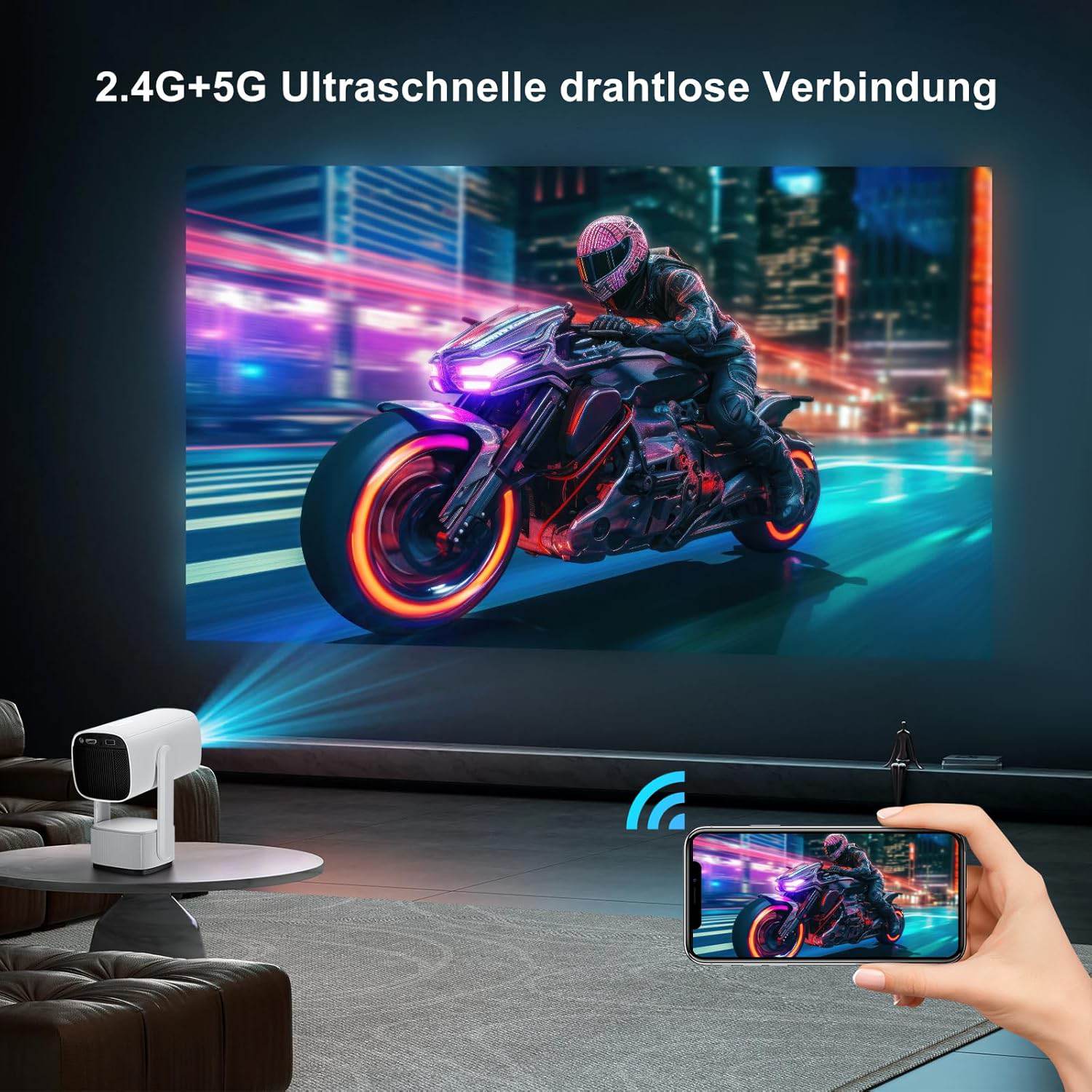 Outdoor Mini Projector R1 with Battery