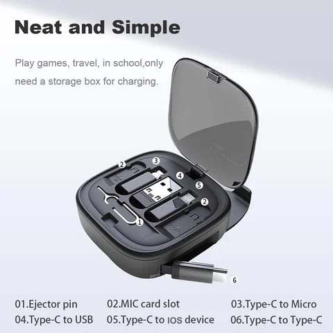 Customized Design 3 in 1 Retractable Charging Cable USB C to USB Adapter OTG Kit with Data Transfer Card Slot Phone Holder