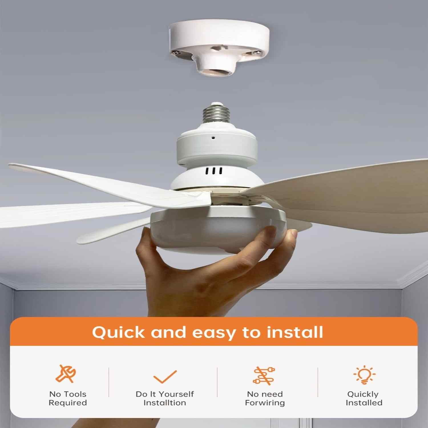 Small Socket Fan Light with Remote Control