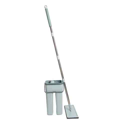 Professional Home Cleaning System Squeeze Flat Floor Mop and Bucket Set with 2 Washable Microfiber Pads