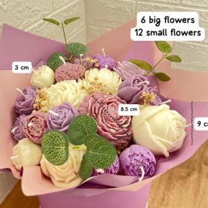 Flower Candles Bouquet With Base - Image 3