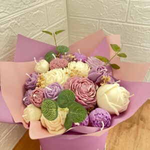 Flower Candles Bouquet With Base