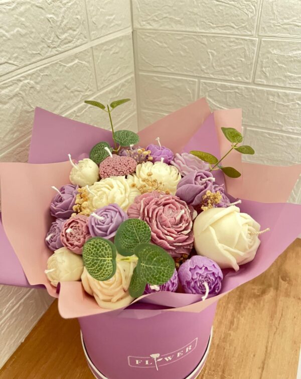 Flower Candles Bouquet With Base