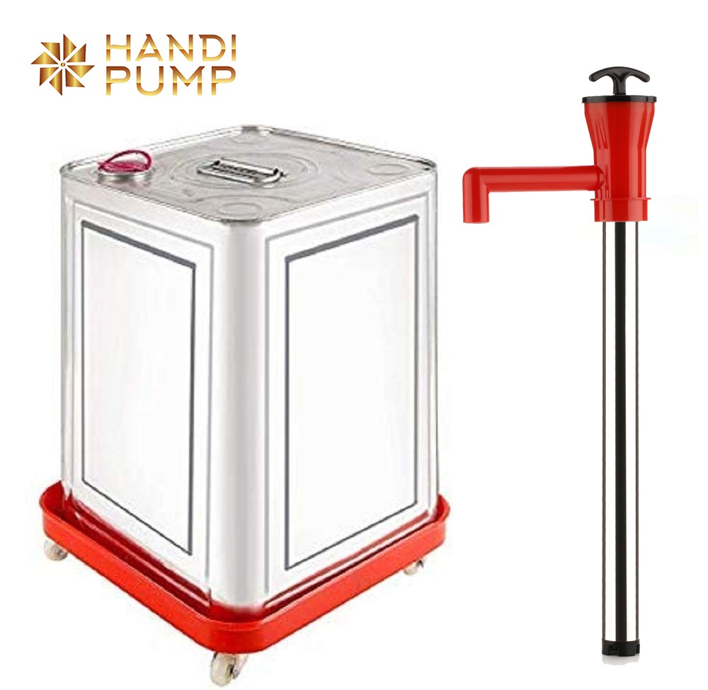 Stainless Steel Manual Hand Oil Pump / Kitchen Cooking Oil Pump / Liquid Transfer Oil Dispenser Pump for 15 Kg Tin