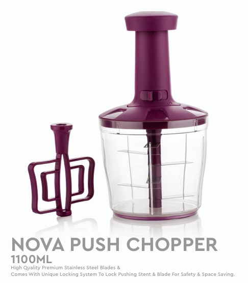 Axel Push Chopper – Stainless Steel Blades for Quick and Safe Chopping