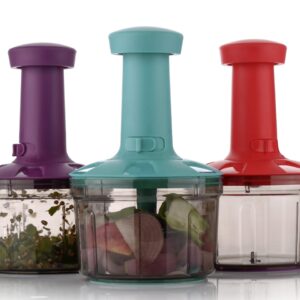 Nova Push Chopper with stainless steel blades and food-grade container