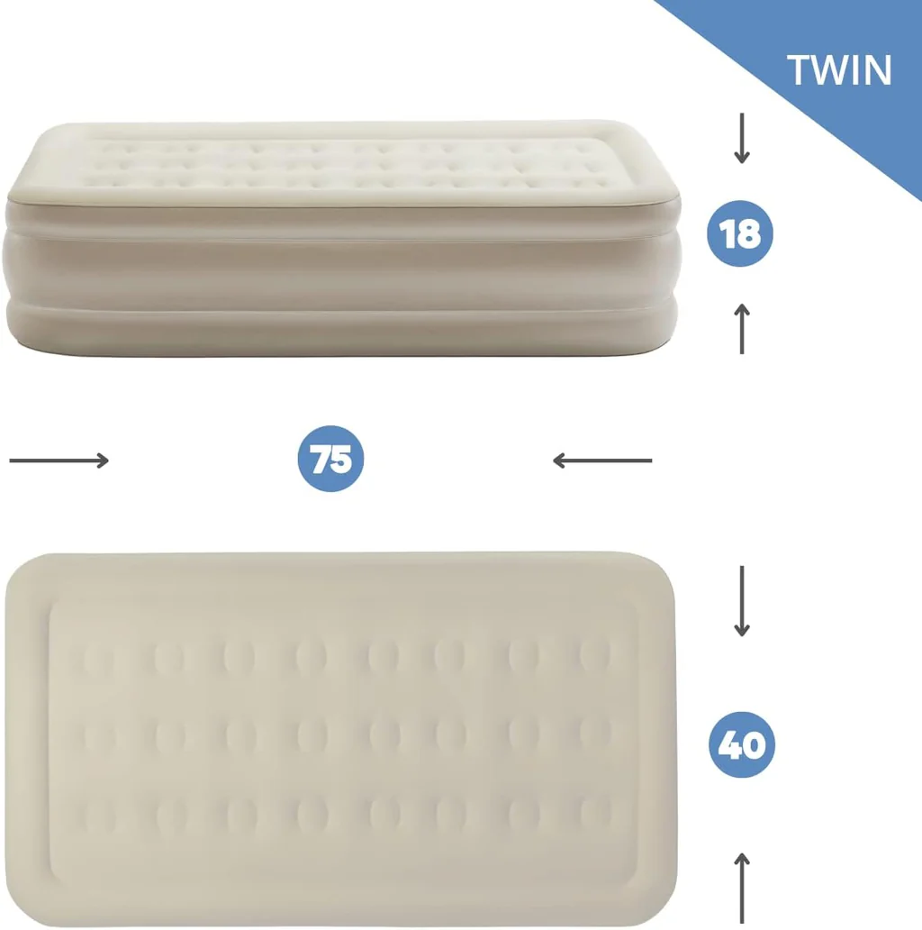 Air Mattress with Built-in AC Pump front view