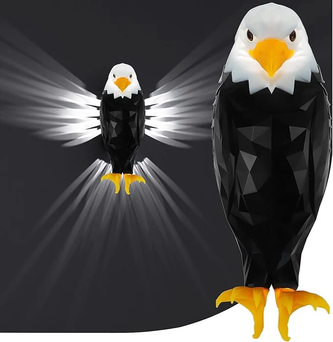 LED Bird Projection Eagle Wall Light in black with 3D holographic effect