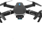 E88 Pro 4K drone and accessories including controller, battery, and propellers