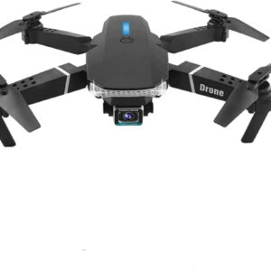 E88 Pro 4K drone and accessories including controller, battery, and propellers