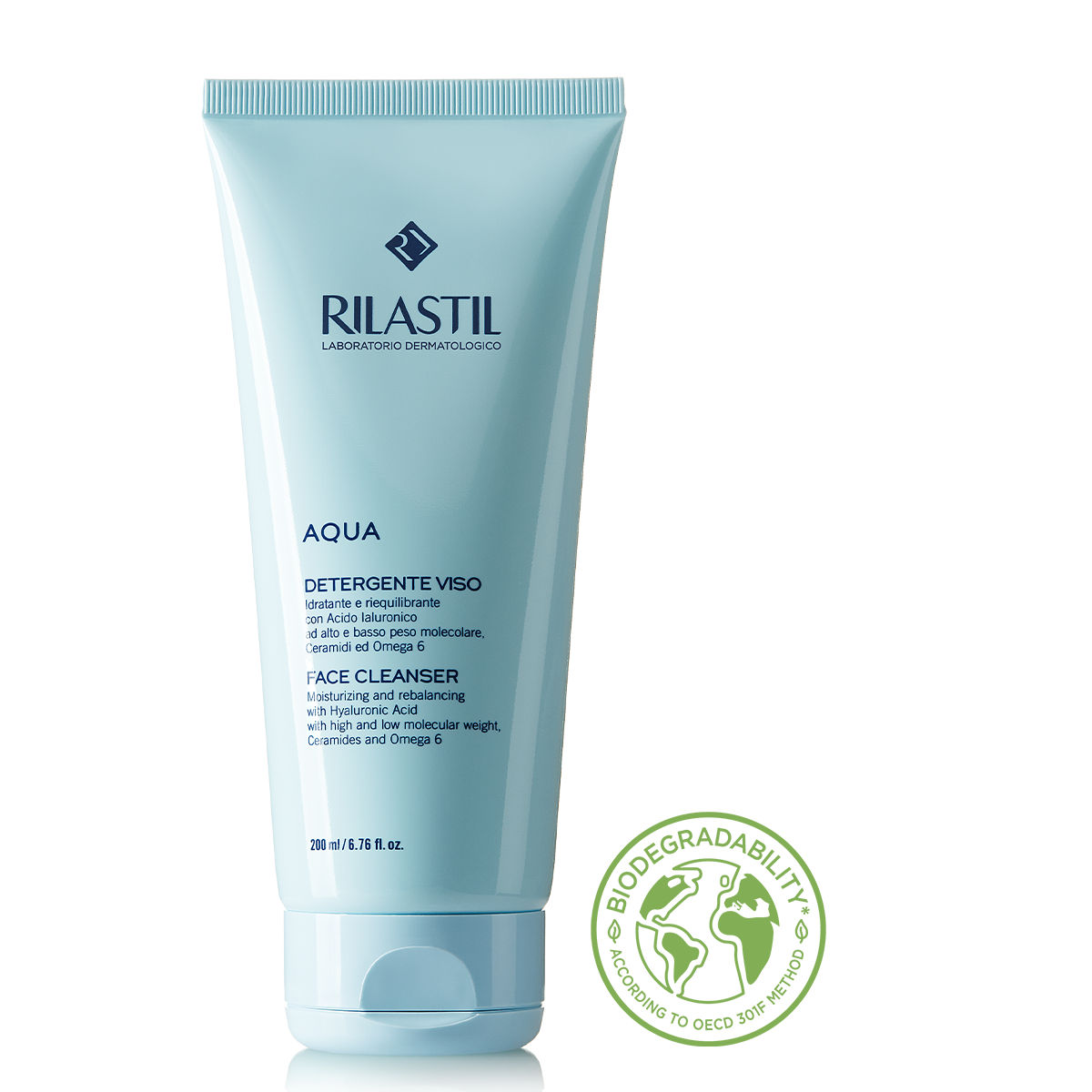Rilastil Aqua Face Cleanser 200ml bottle front view