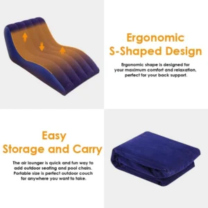 Portable Air Sofa Bed Inflatable Couch with Soft Flocked Surface for Camping and Travel