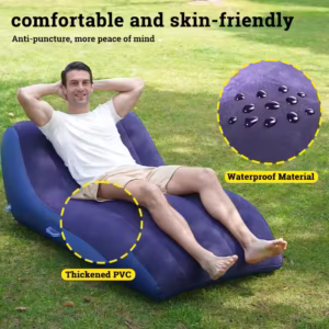 Portable Air Sofa Bed Inflatable Couch with Soft Flocked Surface for Camping and Travel
